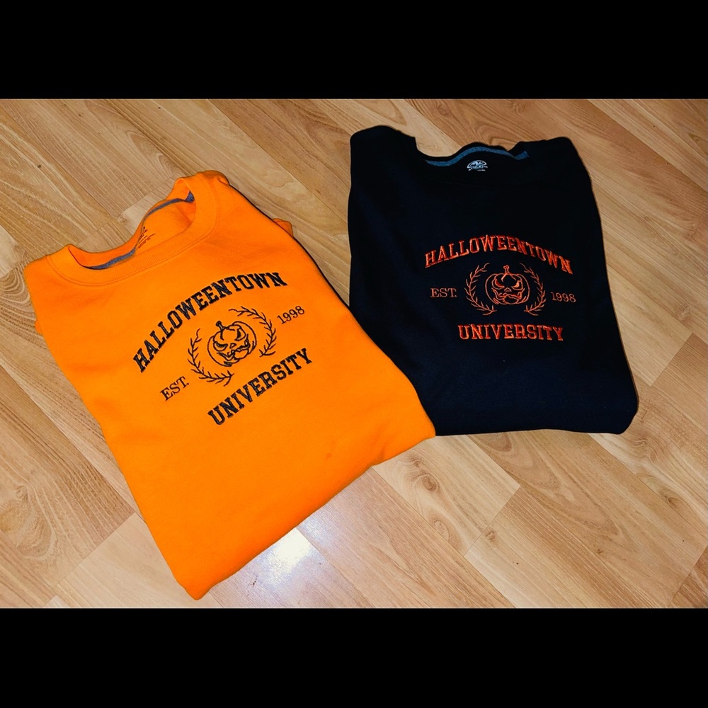 COPY - Halloween-town university embroidered Crewnecks.